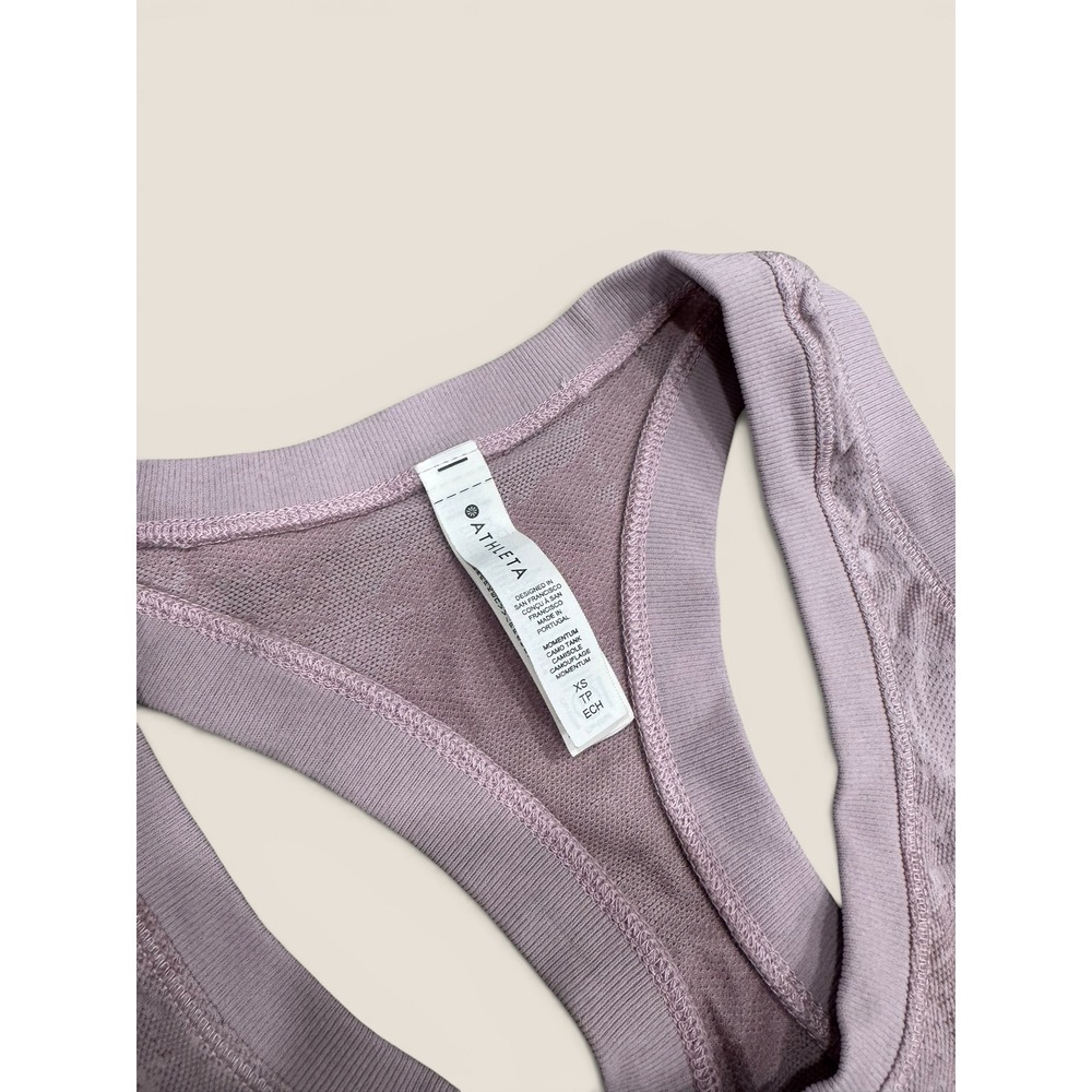 Athleta Momentum Camo Tank Top Purple Lavender Racerback Seamless XS - Picture 2 of 6